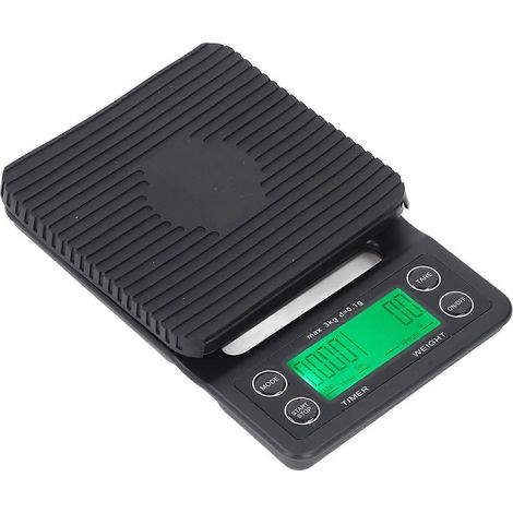 Kaffeewaage mit Timer, 3 kg Messbereich, 0,1 g Genauigkeit, multifunktionale Küchenwaage für Zuhause, Geschäft und Reisen