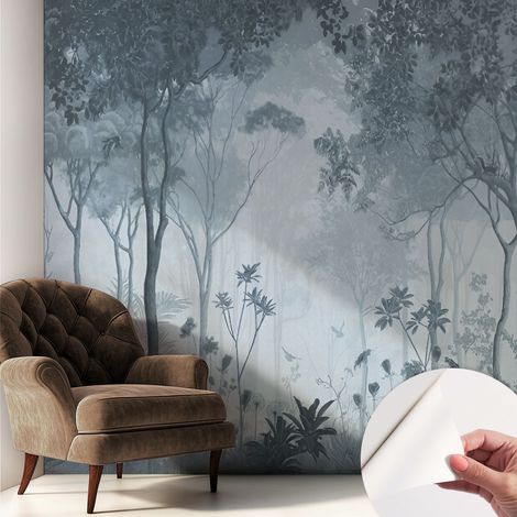 Papier peint autocollant avec imprimé pour décoration intérieure pour rénovation a motif Mystique de la forêt 250x250 cm (1/5)