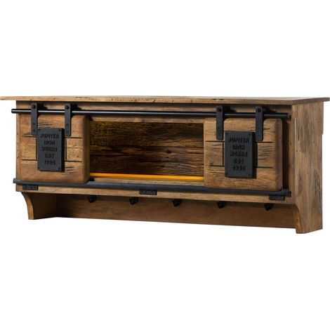 Mensola in legno di Mango / Legno riciclato 115x30x45 Laccato naturale RAILWAY LUX 150