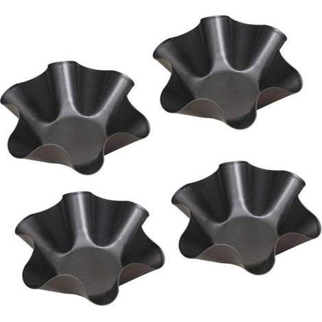 OmGoods - Dailygoody - Poêle à tacos - Antiadhésive - Noire - Idéale pour la maison - Lot de 4 (1/5)