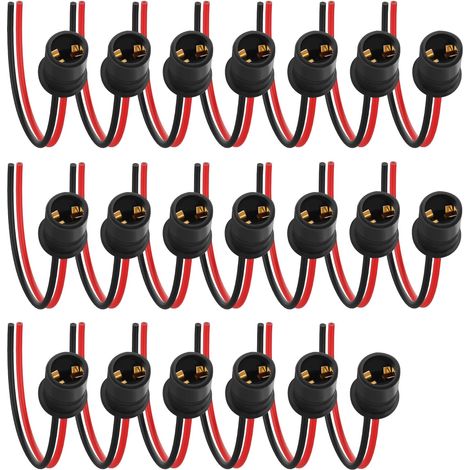 Faisceau pré-câblé de 20 douilles T10 194 pour ampoules LED automobiles,adapté aux clignotants, aux feux de position latéraux et aux feux de stationnement (1/5)