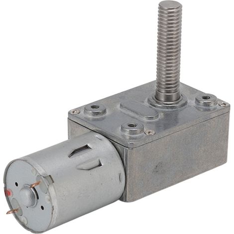 Motoréducteur CC micro fort couple réducteur à turbine auto-bloquant réversible vis sans fin 12V axe M8x33mm 150 tr/min (1/5)