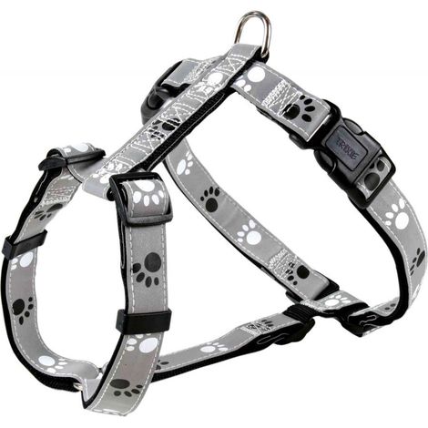 TRIXIE SILVER REFLECT HARNAIS NOIR/GRIS TAILLE XS-S 30-40 CM/15 MM POUR CHIEN , HAUTEUR X LONGUEUR X LARGEUR : 1.5 CM X 9 CM X 4 (1/2)