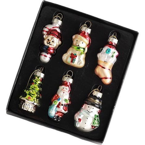 1 boîte de pendentif Père Noël décorations de Noël en verre peint ornement à suspendre pour maison, fête, restaurant, pendentif Père Noël ours (1/5)