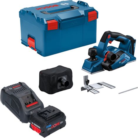 Bosch GHO 18V-26 Professional Rabot sans fil 18 V 2,6 mm Brushless + 1x batterie ProCORE 8,0 Ah + chargeur + L-Boxx