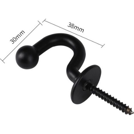 Lot de 4 Crochets Rideaux Embrasses de en Métal Noir Retenue de Rideaux Muraux Embrasse à Rideau U Design Multifonctionnels pour Rassembler Les (1/3)