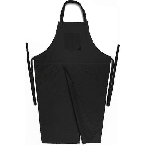 Tablier à jambes fendues pour poterie, cuisine, jardinage, artistes - Tablier unisexe ajustable gris clair (1/5)