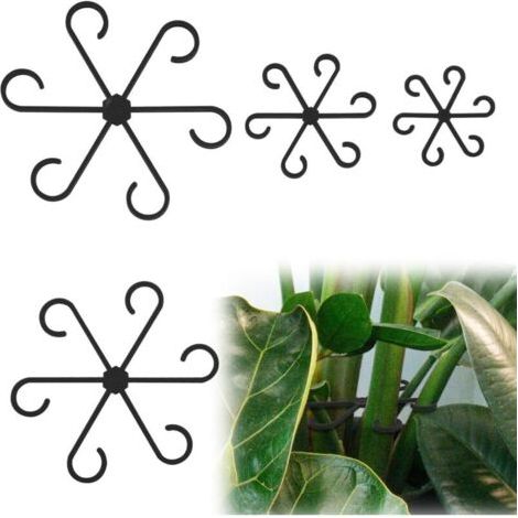 12pcs Supports Tiges Plantes, Grimpantes Plantes d'Intérieur Supports Tiges Plantes Grimpantes Supports Tiges Plantes Grimpantes Accessoires de Croissance pour Plantes Grimpantes (Noir) (1/4)