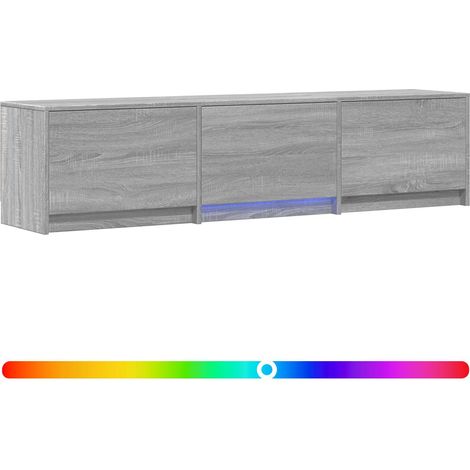 vidaXL TV Cabinet with LED with LED Grey Sonoma 165 x 34 x 40 cm