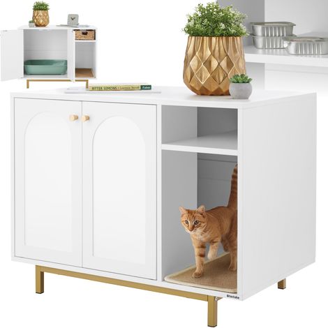 Armoire pour chat entrée latérale tapis à griffer inclus 80x52x61,5cm (1/5)