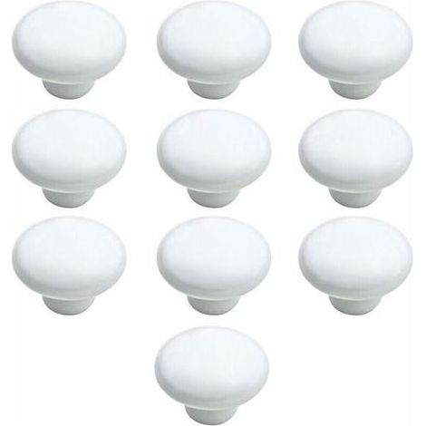 Bouton Porte 10 PCS 33mm Céramique Poignée Porte de Cuisine Armoire à Tiroirs Porte Boutons Blanc (1/5)
