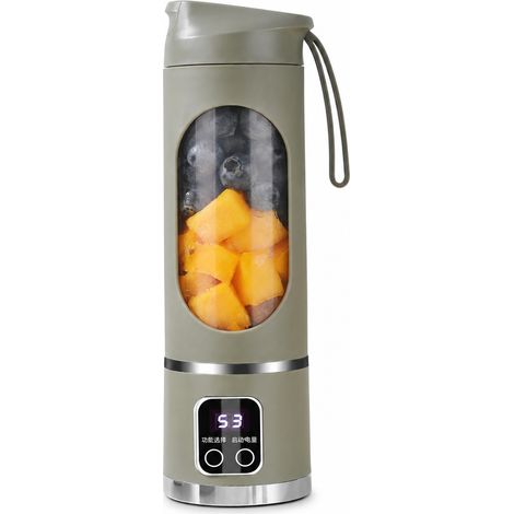 Blender Portable USB Vert pour Jus et Glace Pilée, Gobelet à 10 Lames, Batterie 3,7 V 1300 mAh (1/5)