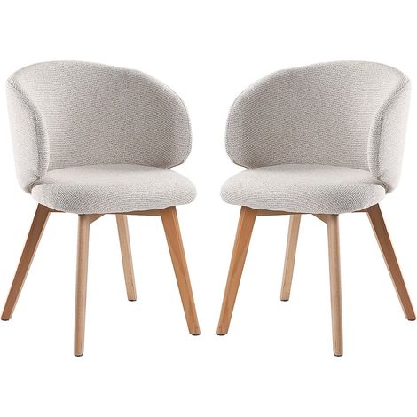 Set di 2 sedie, in tessuto con gambe in legno massiccio H79 cm - SOLÈNE