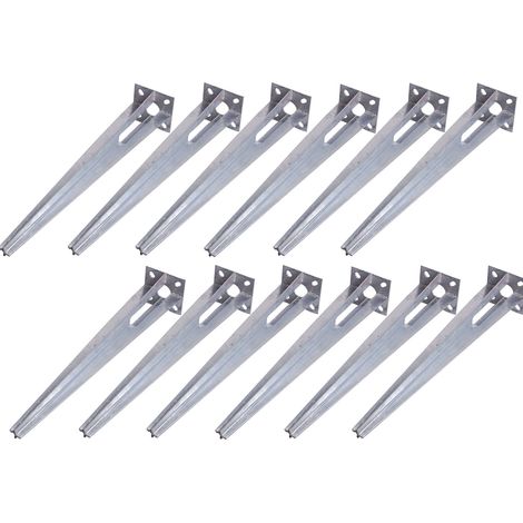 12x Bodenhülse Einschlaghülse für Ø 40 mm Bodeneinschlaghülse 50 cm Länge Zaunpfahl verzinkt Aufnahme 100x100 mm (1/3)