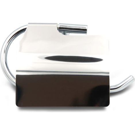 Toilettenpapierhalter Chrom aus Edelstahl mit Rollenklappe "Bora"