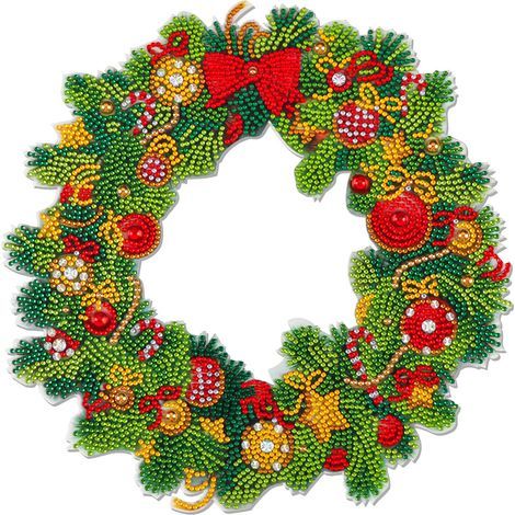 Weitere Weihnachtsdekorationen, Weihnachtskranz, Halloween-Kranz, 5D-B hängende Diamantkristall-Kunstgirlande (1/3)
