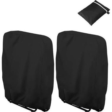 Housse de Chaise Longue Pliante, 2 Pièces Housse de Protection pour Chaise Longue Pliante, Housse Transat Jardin Imperméable, Housse Relax Jardin pour Fauteuil Relax, 712034110cm (Noir) (1/5)