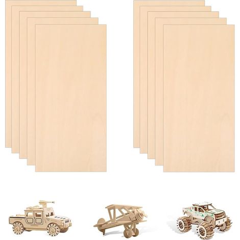 Contreplaqué 3mm 10 pièces Plaque de Bois Bois pour Bricolage Découpe Laser Gravure Modélisme Bois Brut (1/5)