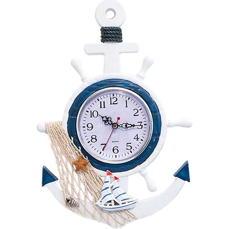 Horloge murale ancre - 33 cm de haut, 23 cm de large - modèle « voile paisible » (1/5)