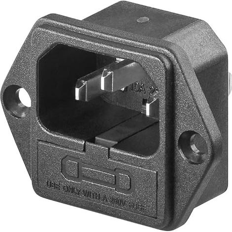 Fiche IEC C14 avec porte-fusible Connecteur d'alimentation C14 IEC 320 C14 Fiche 10 A 250 V Connecteur à souder Fusible non inclus Convient pour le montage sur (1/5)