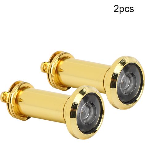 TOPINCN 220 Grad Sichtwinkel für Türen mit Rückabdeckung, Zinklegierung, Türspion für Zuhause, Haussicherheit, 2 Stück (Single Gold 14, Öffnung).