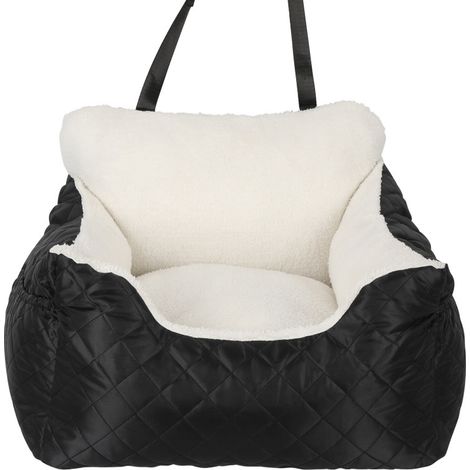 SWANEW Seggiolino auto per cani Letto pieghevole per cani Auto - Sedia pieghevole per cani - 47x47x21cm - nero+bianco (1/5)