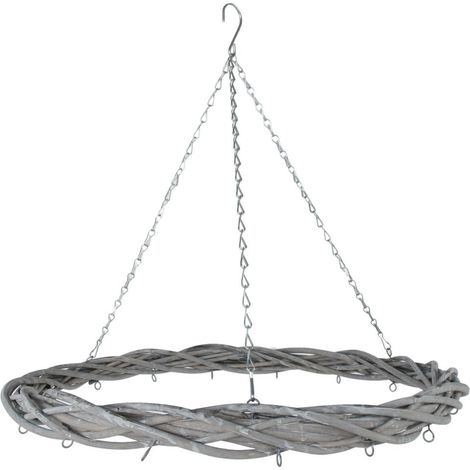 2.06 Couronne décorative en rotin à suspendre avec chaîne Ø 60 cm