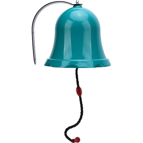 Clochette murale d'extérieur au son clair et puissant, jouet pour maison en bois pour enfants, couleur cyan (1/5)