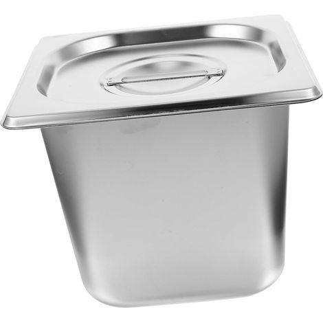 Bac Inox Rectangulaire avec Couvercle Acier Inoxydable pour Buffet et Restauration Bac Métallique Polyvalent pour Stockage et Chauffe des Aliments Plateau à Coins Arrondis Facile (1/5)