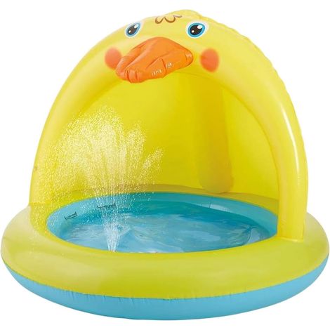 Pataugeoire Enfant Pataugeoire avec Arroseur Et Auvent - De Jeu d'eau Extérieure pour Garçons, Filles, Petits Animaux, Extérieur, Intérieur, Jardin, Cour, Plage Et Mer (1/5)