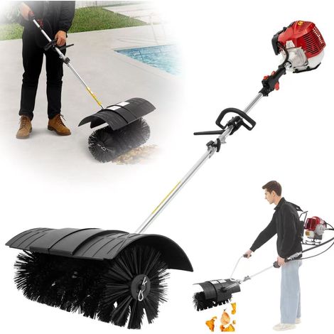 Balayeuse à gazon dorsale, 52 cm3, deux temps, 1700 W, balayeuse à essence, balayeuse à neige de type poussé, adaptée au gazon artificiel. (1/5)