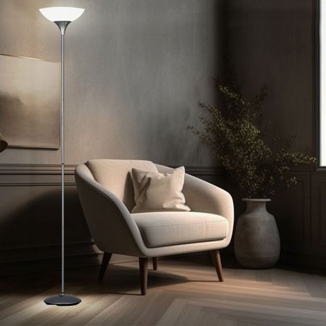 LED Decken-Fluter Steh Stand Lampe Leuchte Beleuchtung Titan-Farbig Wohn Schlaf Büro Zimmer Licht