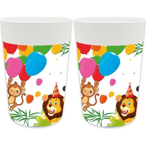 Gobelets réutilisables ANIMAUX Jungle 230ml 2 pièces. (1/2)