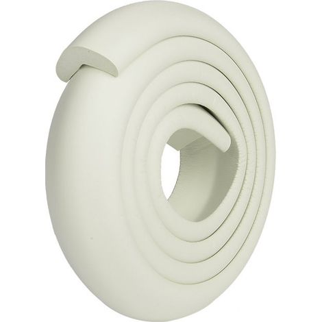 Bordure adhésive anti-collision pour table, en éponge, pour usage domestique - profilé en L renforcé de 2 mètres - blanc + coin anti-collision (8 pièces) (veuillez noter que la couleur est blanche). (1/5)
