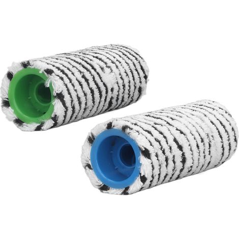 Rouleau de Brosse de Rechange pour Nettoyeur de Sols Durs, Microfibre Lavable, Usage Sec/Humide pour Karcher FC3 FC3D FC5 FC5D FC7, Noir (1/5)