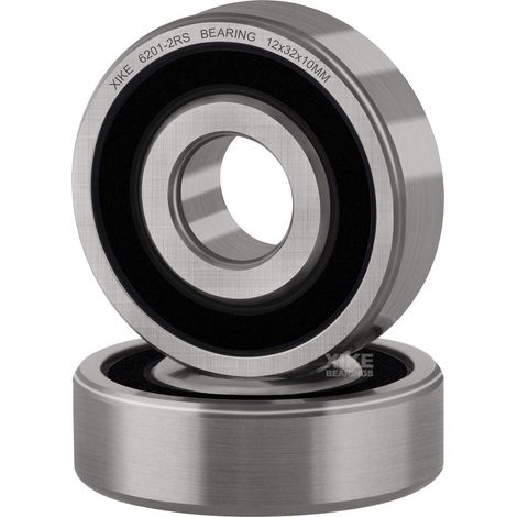 Lntyq 2 Pièces 6201-2RS Roulement à Billes à Double Étanchéité 12x32x10mm Acier au chrome et Pré-lubrifié, 6201RS Roulements à billes à gorge profonde.