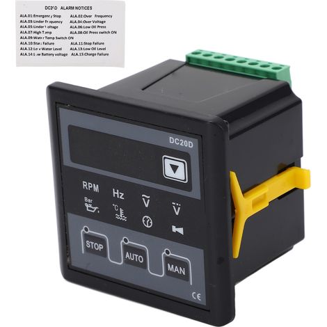 Générateur contrôleur DC20D, écran LED 5 chiffres, régulateur pour groupe électrogène diesel refroidi par air, tension AC 20‑276V (1/5)