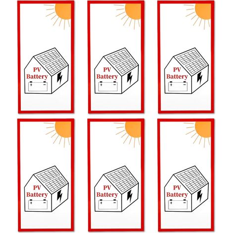 Autocollant Avis Système PV Battery 6 pièces PVC Adhésif Fort 10x20cm Autocollant Système PV pour une Utilisation Intérieure et Extérieure (1/5)