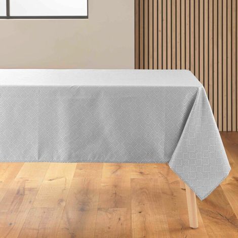 Nappe rectangle 140 x 250 cm jacquard enduit azuline Gris (1/4)