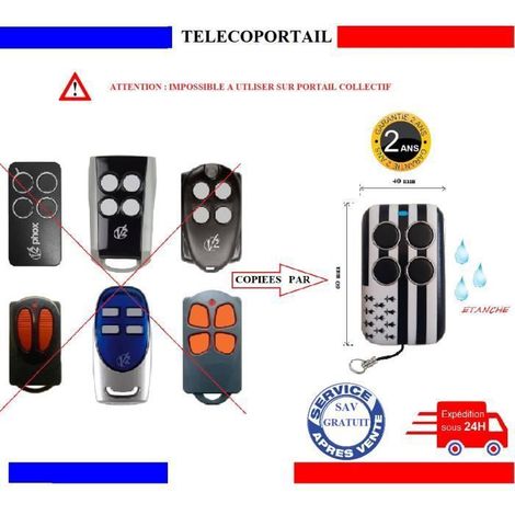 V2 PHOENIX - TELECOMMANDE COPIEUSE MULTIFREQUENCE BRETONNE V2 PHOENIX TRC4 TSC4 TXC4 HANDY PHOX 433Mhz 868 Mhz - Bip portail (1/2)