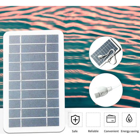 5W 5V Petit Panneau Solaire avec USB DIY Cellule Solaire en Silicium Monocristallin Étanche Camping Portable Power Panneau Solaire pour Power Bank Mobile Phone (1/5)