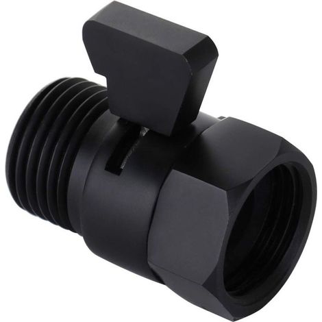 (Mattschwarz) Wasserdurchflussregler, Absperrventil aus gebürstetem Nickel für Handbrause, einstellbares Druckabsperrventil, Standard-Messinganschluss G1/2 - Crezuo