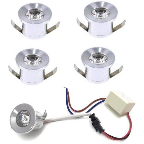 Kit 5 Faretti Luce Bianca Faretto Led 1 Watt A Incasso  Silver P31-5f (1/4)