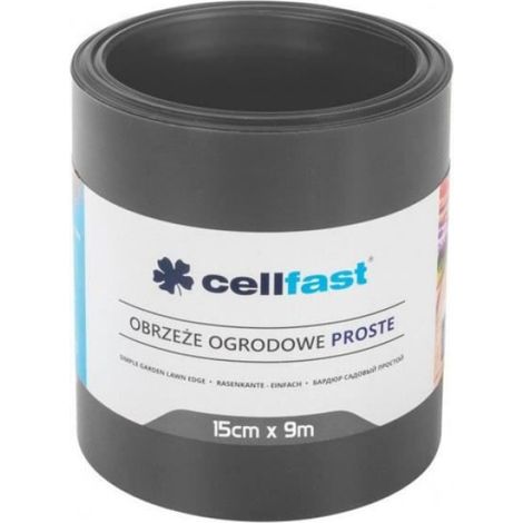 Bordure De Pelouse - 14 Cm X 9 M - Plastique Élastique Imperméable - Graphite