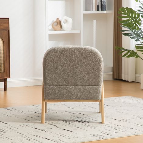 Chaise longue en tissu scandinave – Tissu chenille doux et cadre en bois solide,idéal pour le salon et la chambre,gris(HA)