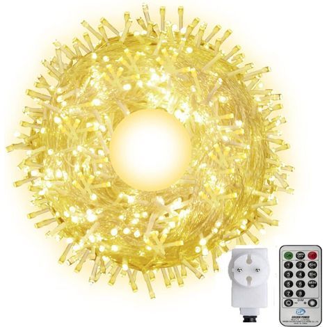 100m Outdoor String Lights Long Christmas Lights Indoor Halloween String Lights with Remote Control for Xmas Tree Home Bedroom Garden (Warm White)