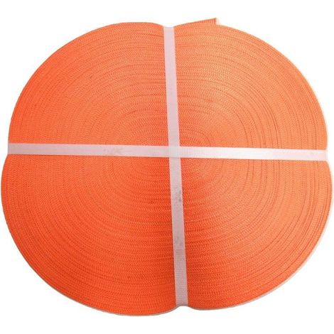 100M Coil of Orange 25MM x 1200KG Polyester Lashing Webbing - 100 Metre Straps Tie Down Belt Ratchet (1/5)