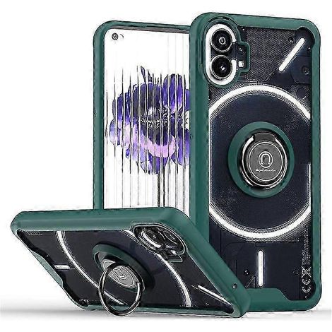 Coque de téléphone 5G avec anneau rotatif, support intégré et plaque magnétique - Coque hybride TPU et acrylique, protection renforcée, design robuste pour smartphone. (1/5)
