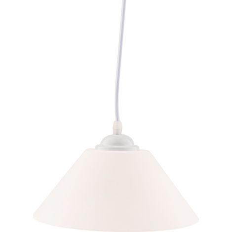Plafonnier Suspendu En Forme De Cône Moderne, Abat-jour, Lustre Blanc (1/5)