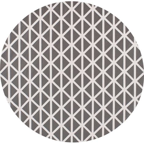 Tappeto rotondo per interni ed esterni con motivo geometrico ⌀120 cm Grigio Panaji